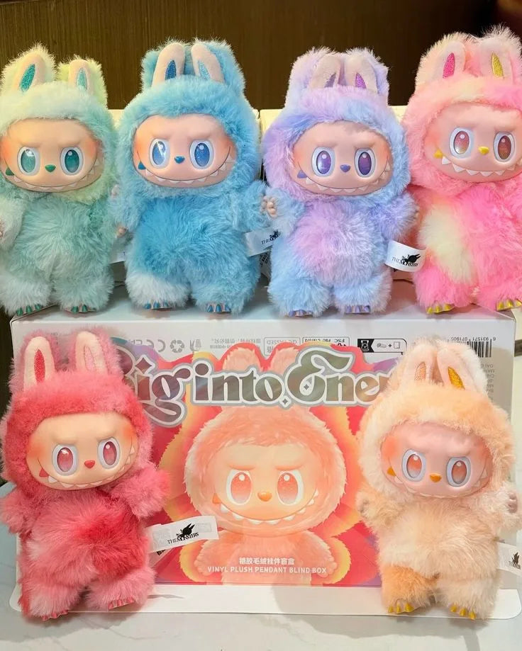 Labubu Plush Toy Binginto Energy Series Cute Soft Bunny Doll with Keychain for Kids Girls Boys – Anime Collectible
