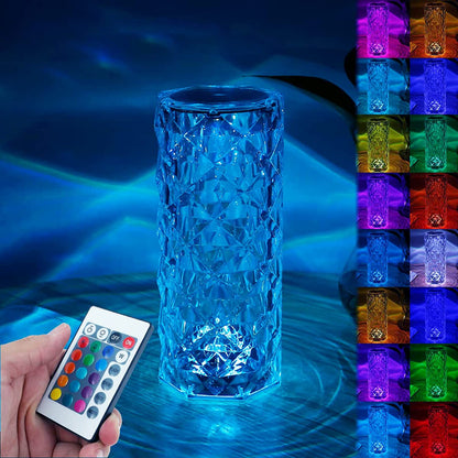 16 Color Daimond Crystal Lamp With Remote LED Crystal Table Lamp (S)