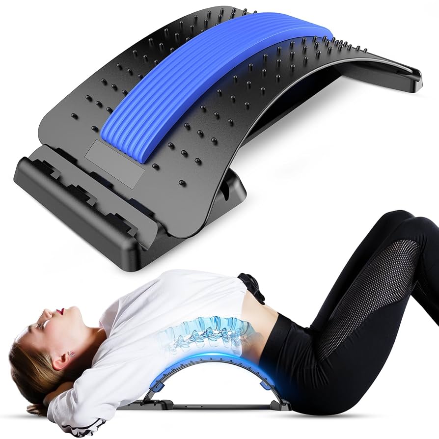 Back Stretcher, Back Cracking Device, Adjustable Household Multi Level Back Massager Board for Stress Relief with 3 adjustable levels