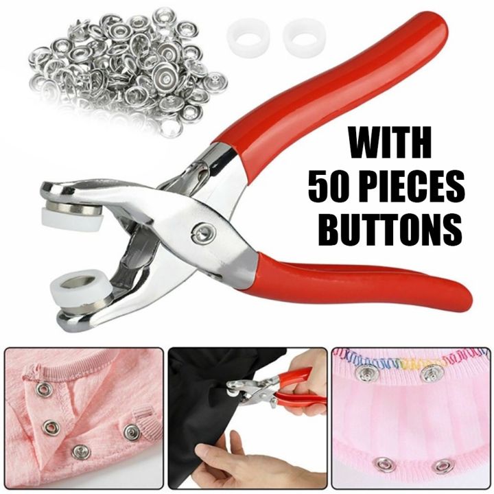Metal button piler with 50 Pcs buttons